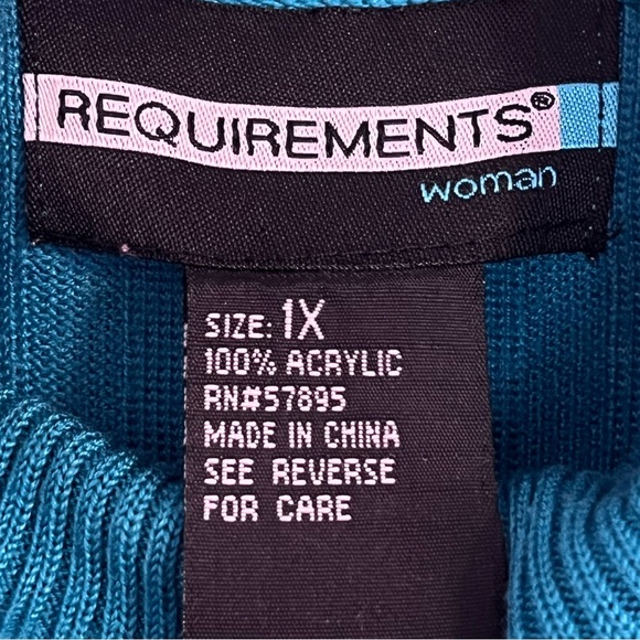 Requirements Emerald Green Sequin/Beaded Sleeveless Sweater Vest in Size 1X - Picture 3 of 10